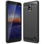 Mobigear Brushed Slim Nokia 1 Plus Hülle Flexibles TPU Backcover - Schwarz