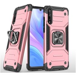 Mobigear Armor Ring Huawei P Smart S Hülle Hardcase Backcover Stoßfest mit Ringhalter - Roségold