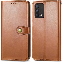 Mobigear Snap Button Realme GT Master Edition Hülle Klapphülle Geldbörse - Braun