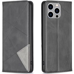 Mobigear Rhombus Slim iPhone 15 Pro Max Hülle Klapphülle - Schwarz