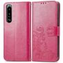 Mobigear clover Sony Xperia 5 IV Hülle Klapphülle Geldbörse - Magenta
