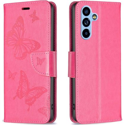 Mobigear Butterfly Samsung Galaxy A54 Klapphülle Portemonnaie - Magenta