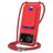 Mobigear Lanyard Card iPhone 17 Pro Max Silikon Handykette mit Kartenhalter - Rot