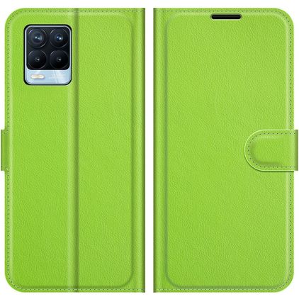 Mobigear Classic Realme 8 Hülle Klapphülle Geldbörse - Grün