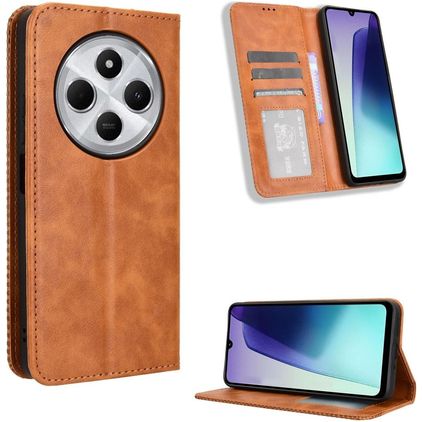 Mobigear Sensation Xiaomi Redmi 14C Hülle Klapphülle Geldbörse - Braun