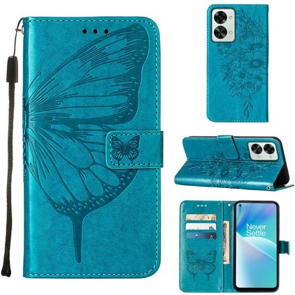 Mobigear Butterfly OnePlus Nord 2T 5G Hülle Klapphülle Geldbörse - Blau