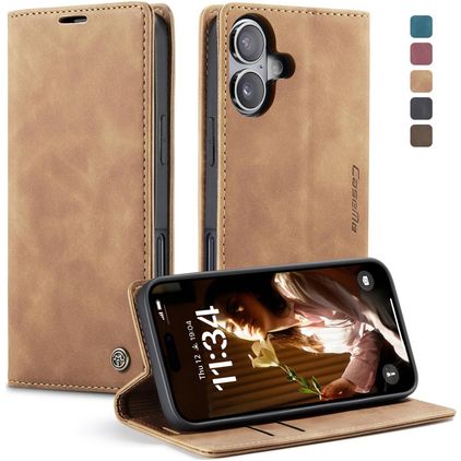 CaseMe 013 iPhone 17 Hülle Klapphülle Geldbörse - Braun