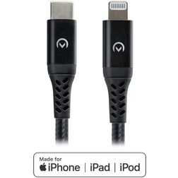 Mobilize Strong Nylon USB-C auf Apple Lightning Kabel MFI 2 m - Schwarz