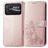 Mobigear Clover POCO C40 Hülle Klapphülle Geldbörse - Roségold
