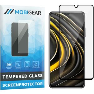 Mobigear Premium POCO M3 Panzerglas Gehärtetes Glas Displayschutz - Hüllenfreundlich - Schwarz