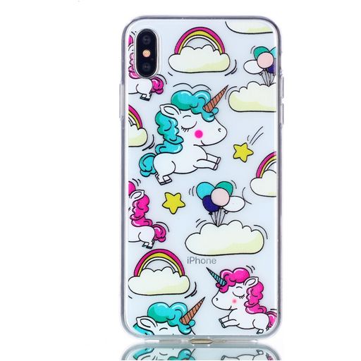 Mobigear Design iPhone XS Max Hülle Flexibles TPU Backcover - Einhorn