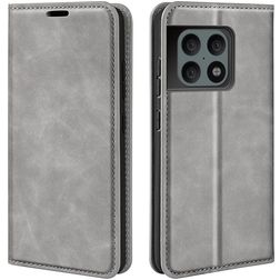 Mobigear Retro Slim OnePlus 10 Pro Hülle Klapphülle Geldbörse - Grau