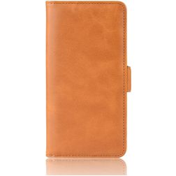Mobigear Slim Magnet Samsung Galaxy A01 Hülle Klapphülle Geldbörse - Cognac