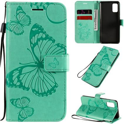 Mobigear Butterfly Samsung Galaxy A41 Hülle Klapphülle Geldbörse - Türkis
