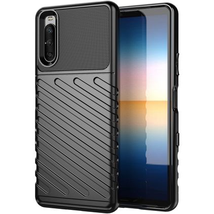 Mobigear Groove Sony Xperia 10 III TPU (flexibel) Backcover - Schwarz