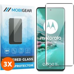 Mobigear Premium Motorola Edge 40 Neo Panzerglas Gehärtetes Glas Displayschutz - Hüllenfreundlich (3er Pack)