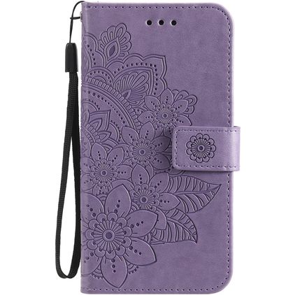 Mobigear Flowers OPPO A54 5G Hülle Klapphülle Geldbörse - Lila