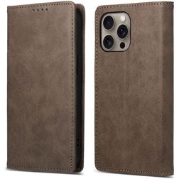 Mobigear Wallet iPhone 16 Pro Max Hülle Klapphülle Geldbörse - Braun