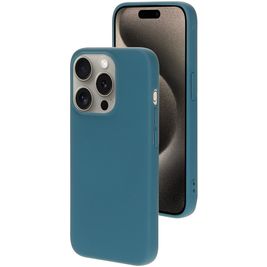 Mobiparts iPhone 15 Pro Silikon Hülle Backcover - Blueberry Blue