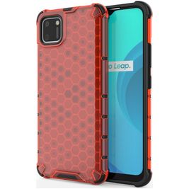 Mobigear Honeycomb Realme C11 (2020) Hülle Hardcase Backcover Stoßfest - Rot