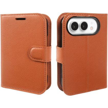 Mobigear Classic iPhone Duo Hülle Klapphülle Geldbörse - Braun