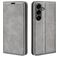 Mobigear Retro Slim Samsung Galaxy S25 FE Hülle Klapphülle Geldbörse - Grau