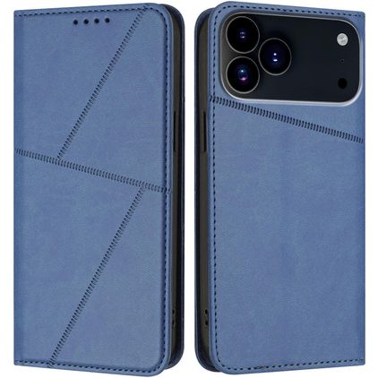 Mobigear Frosted Flip iPhone 17 Pro Hülle Klapphülle Geldbörse - Blau