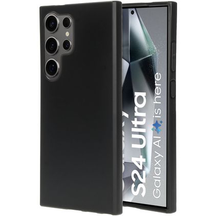 Mobiparts Classic Samsung Galaxy S24 Ultra Hülle Flexibles TPU Backcover - Matt Black