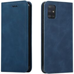 Mobigear Retro Slim Samsung Galaxy A71 Hülle Klapphülle Geldbörse - Blau