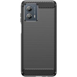 Mobigear Brushed Slim Motorola Moto G53 5G Hülle Flexibles TPU Backcover Stoßfest - Schwarz