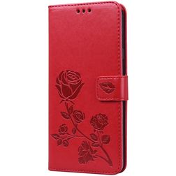 Mobigear Roses Samsung Galaxy A20s Hülle Klapphülle Geldbörse - Rot