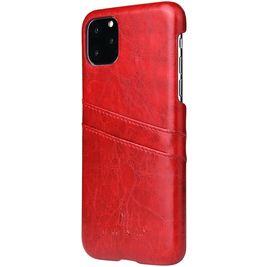 Fierre Shann Premium Card iPhone 11 Hülle Backcover mit Kartenhalter - Rot
