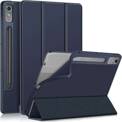 Mobigear Tri-Fold Gel Lenovo Tab P12 Hülle TPU,Kunstleder Klapphülle - Dunkelblau