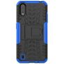 Mobigear Tire Samsung Galaxy A01 Hülle Hardcase Backcover Stoßfest mit Ständer - Schwarz / Blau