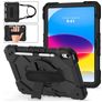 Mobigear SureGrip Xtreme iPad 11 (2025) Hülle Kunststoff,Silikon Backcover + Schulterträger + Ständer - Schwarz