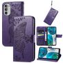 Mobigear Butterfly Motorola Moto G52 Hülle Klapphülle Geldbörse - Lila
