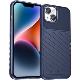 Mobigear Groove iPhone 15 Plus Hülle Flexibles TPU Backcover - Blau