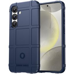 Mobigear Rugged Shield Samsung Galaxy S25 Hülle Flexibles TPU Backcover Stoßfest - Blau