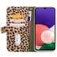 Mobilize Magnet Zipper Samsung Galaxy A22 5G Hülle Abnehmbare 2in1 Klapphülle Geldbörse - Olive Leopard