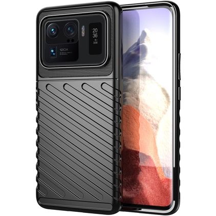 Mobigear Groove Xiaomi Mi 11 Ultra Hülle Flexibles TPU Backcover - Schwarz