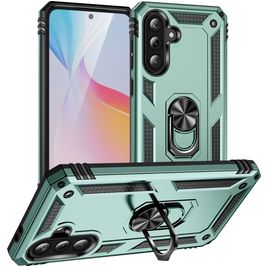 Mobigear Armor ring Samsung Galaxy A36 Hülle Hardcase Backcover Stoßfest mit Ringhalter - Grün
