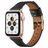 Mobigear Napoli Leder Apple Watch Armband Dornschließe - 49/46/45/44 mm - Schwarz