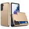Mobigear Card Samsung Galaxy S21 Hülle Hardcase Backcover Stoßfest mit Kartenhalter - Gold