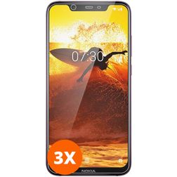 Mobigear Nokia 8.1 Panzerglas Gehärtetes Glas Displayschutz - Hüllenfreundlich (3er Pack)