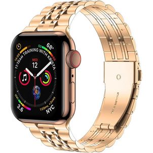 Mobigear Monaco Edelstahl Apple Watch Armband Faltschließe - 49/46/45/44 mm - Roségold