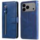 Mobigear Zipper iPhone 17 Pro Max Hülle Klapphülle Geldbörse - Blau