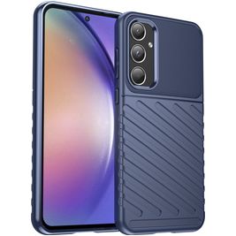 Mobigear Groove Samsung Galaxy A55 Hülle Flexibles TPU Backcover - Blau