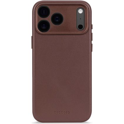 Decoded iPhone 17 Pro Hülle Echtes Leder Backcover Stoßfest - Chocolate Brown