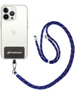 Mobigear Lanyard Universal-Handykette einstellbar - Weiß / Rot / Marineblau