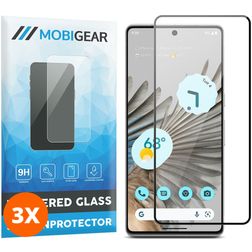 Mobigear Premium Google Pixel 8 Panzerglas Gehärtetes Glas Displayschutz - Hüllenfreundlich - Schwarz (3er Pack)